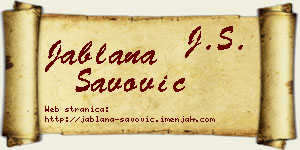 Jablana Savović vizit kartica